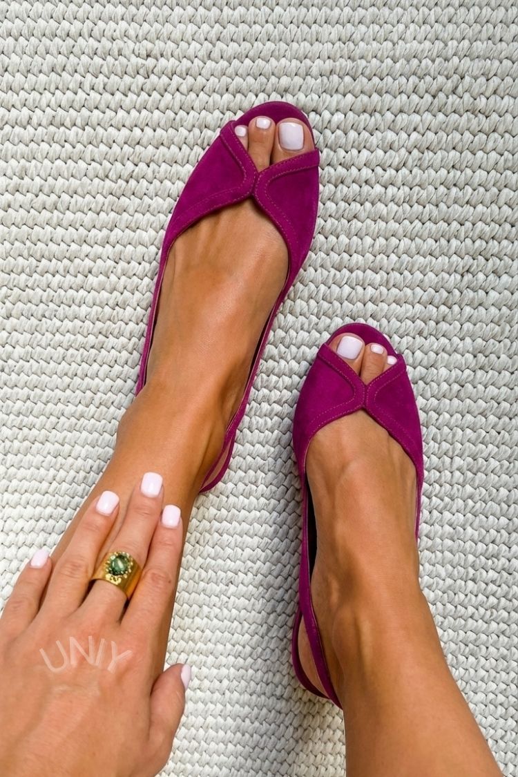 Zapatos planos de ante fucsia