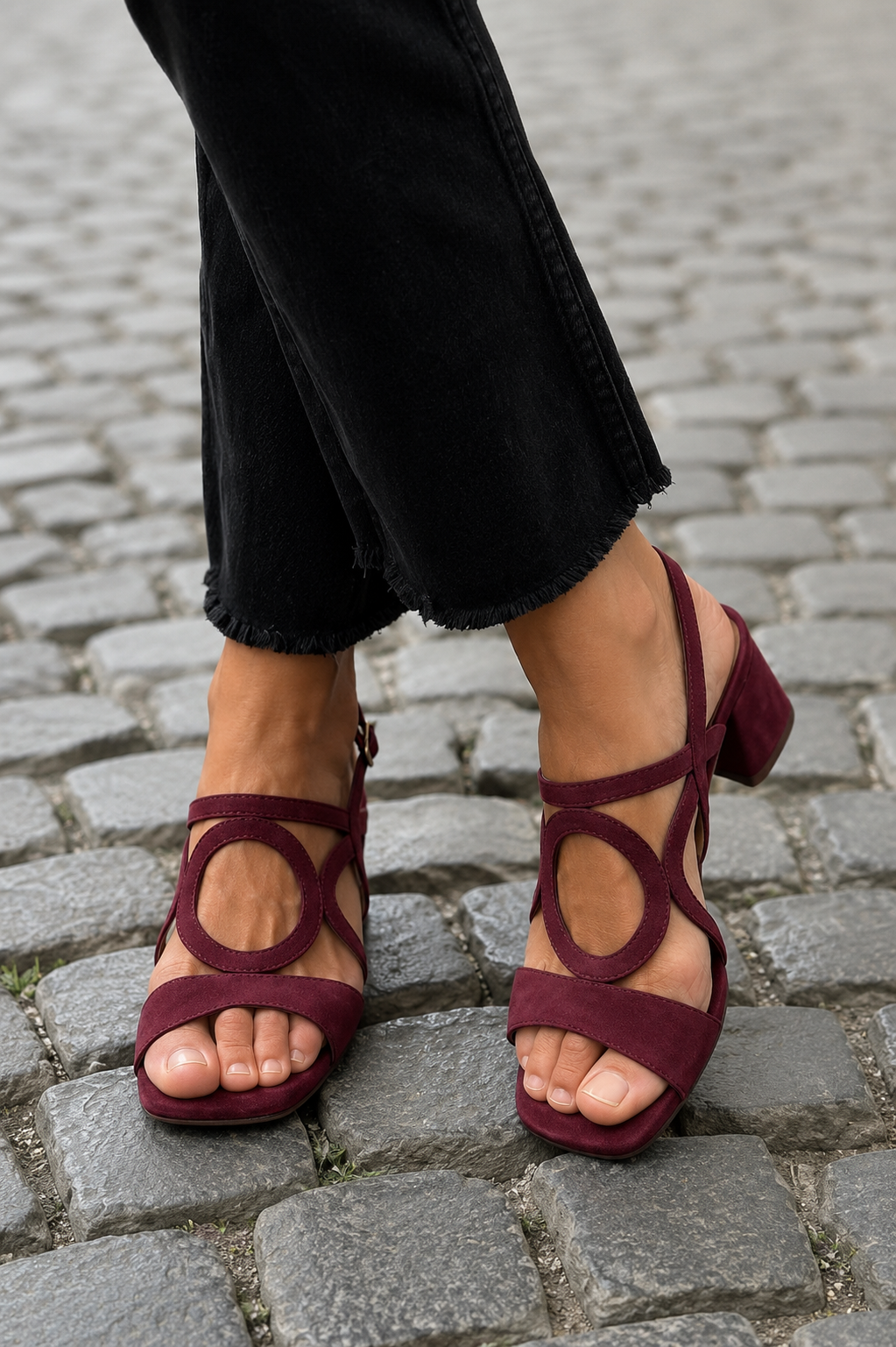Sandalias Alessia Madrid con punta cuadrada y corte redondo, en color nude, con suela de goma y diseño elegante para verano.