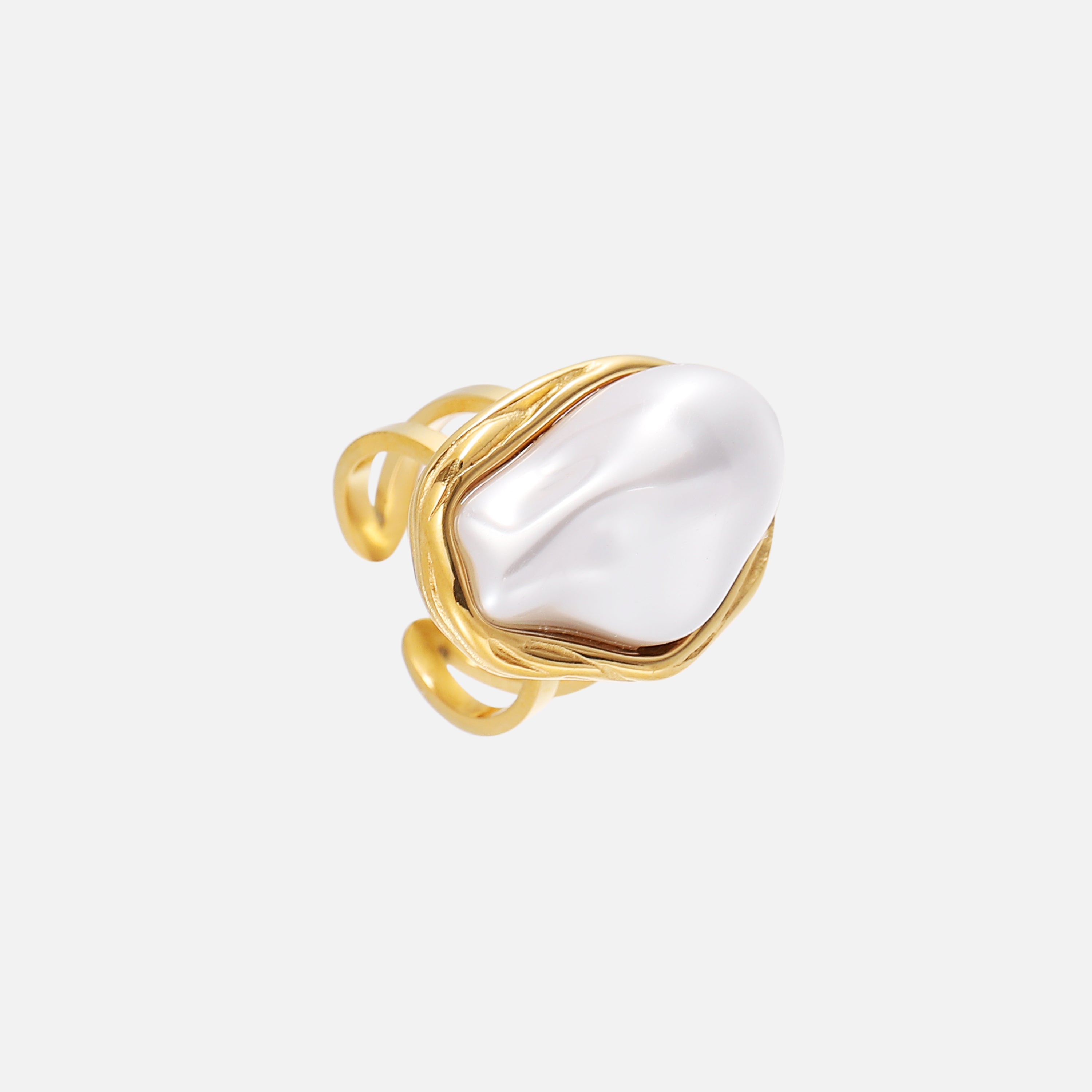 Anillo ajustable Aura de Alessia Madrid, diseño elegante con acabado en plata, mostrando detalles ornamentales en la imagen.