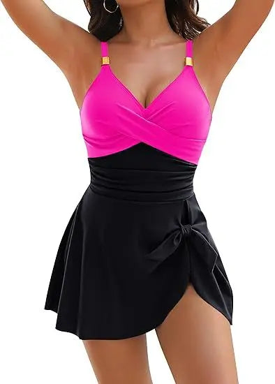 Bañador Alessia Madrid Selina con falda en color vibrante y diseño elegante, ideal para playa y piscina.