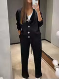 Julia | Casual traje deportivo cárdigan Top pantalones con cordones conjunto de dos piezas Mujer - Alessia Madrid