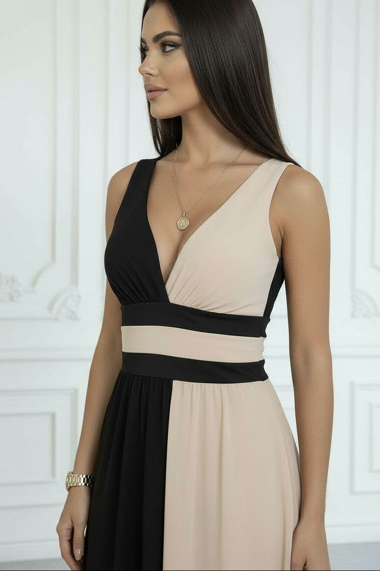 Vestido glamour Laura de Alessia Madrid, con diseño elegante y detalles llamativos, en color negro, para ocasiones especiales.