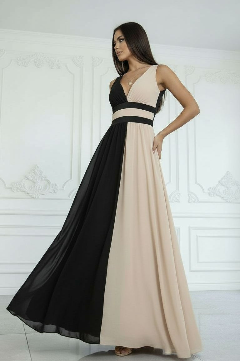 Vestido glamour Laura de Alessia Madrid en color negro, con detalles elegantes y diseño sofisticado para ocasiones especiales.
