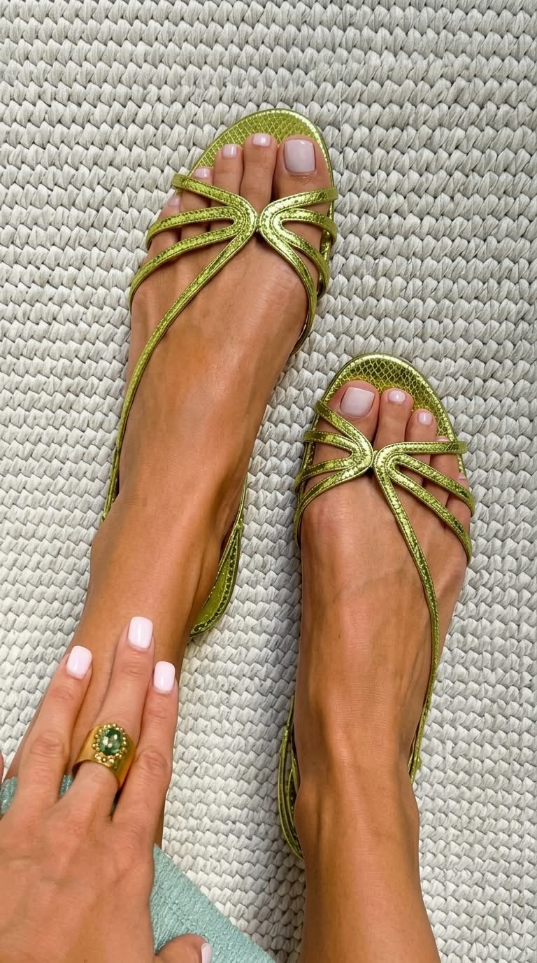 Sandalias de tiras metalizadas Alessia Madrid, de estilo elegante, con calzado de verano y tiras brillantes en acabado metálico.