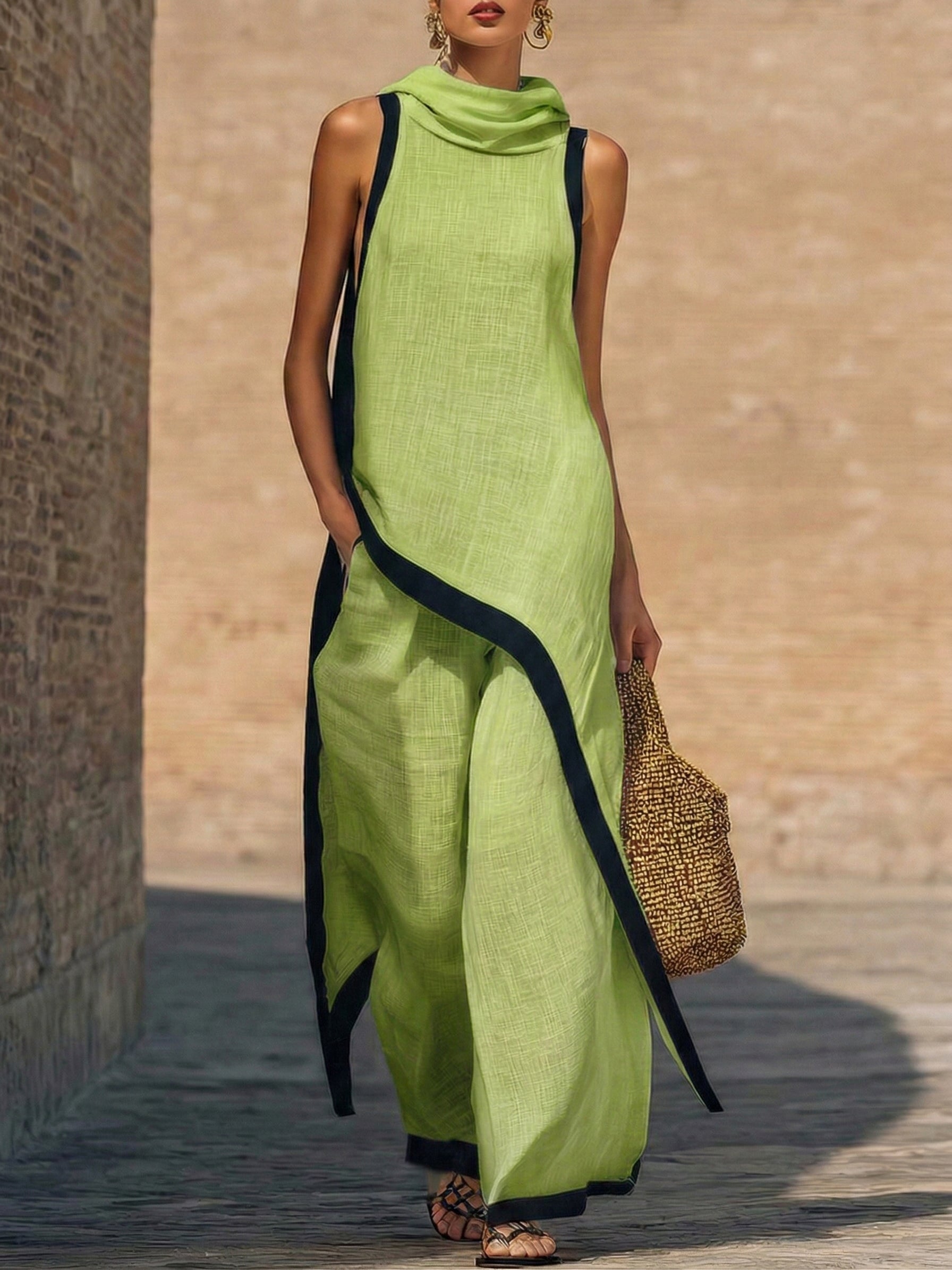 Conjunto de dos piezas de lino y algodón Layla de Alessia Madrid, ropa cómoda y elegante para mujer.