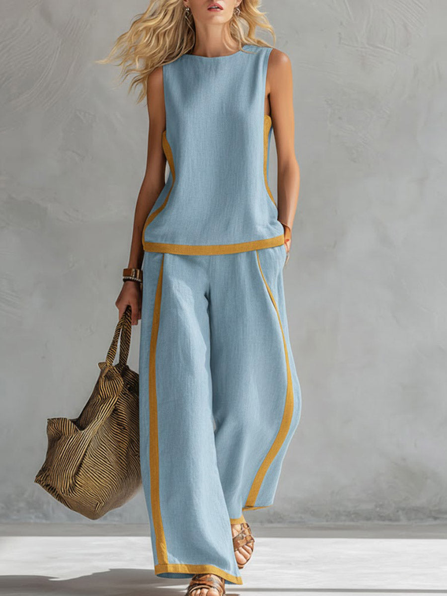 Conjunto deportivo de dos piezas Giovanna de Alessia Madrid, pantalón y sudadera elegantes en color neutro.