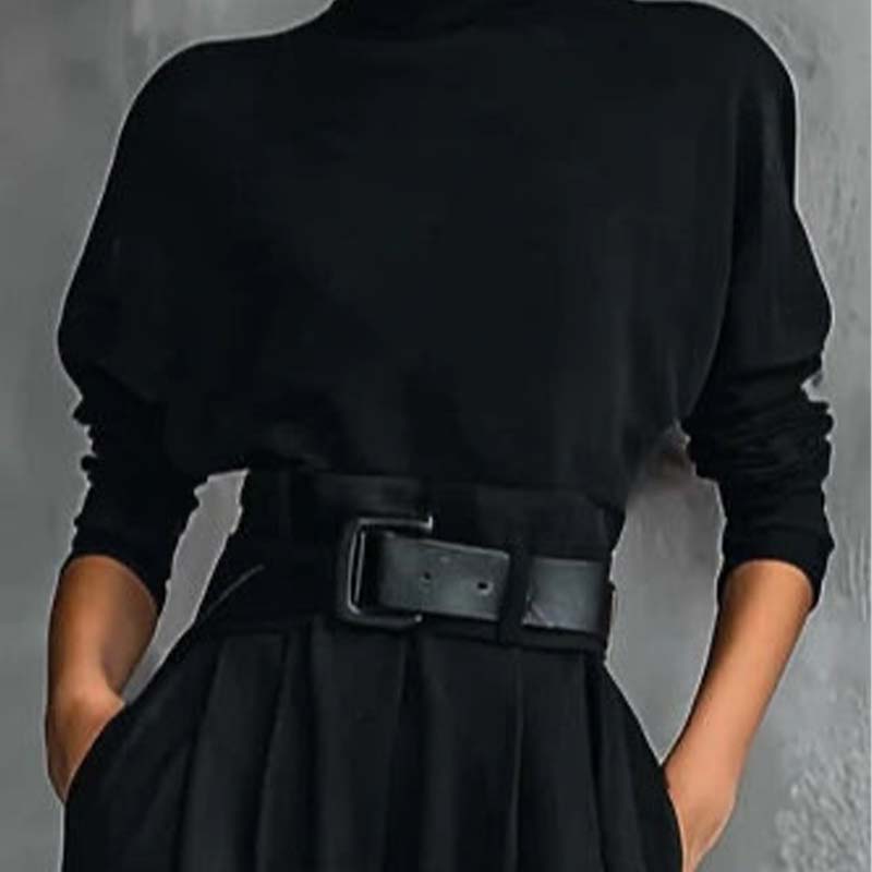 Zoe | Conjunto elegante para mujer: Top de cuello alto y pantalón de cintura alta - Alessia Madrid