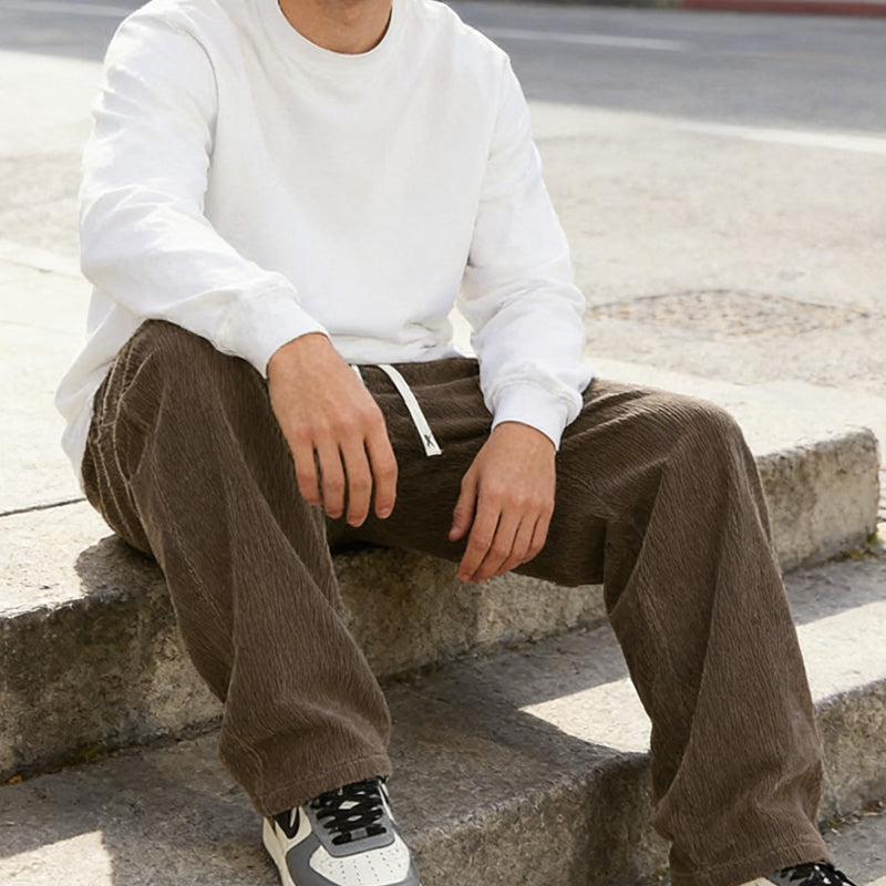 Tom | Pantalón ancho con cordón y bolsillos para hombre. - Alessia Madrid