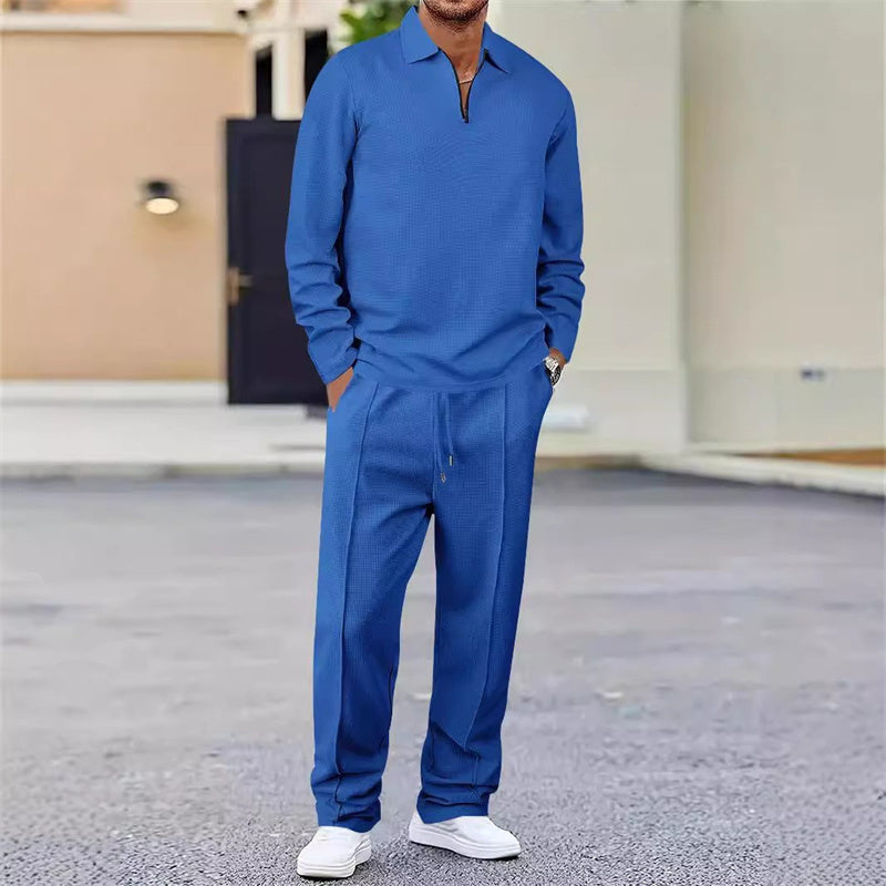 Marco | Conjunto de hombre: sudadera de punto gofre y pantalón recto - Alessia Madrid